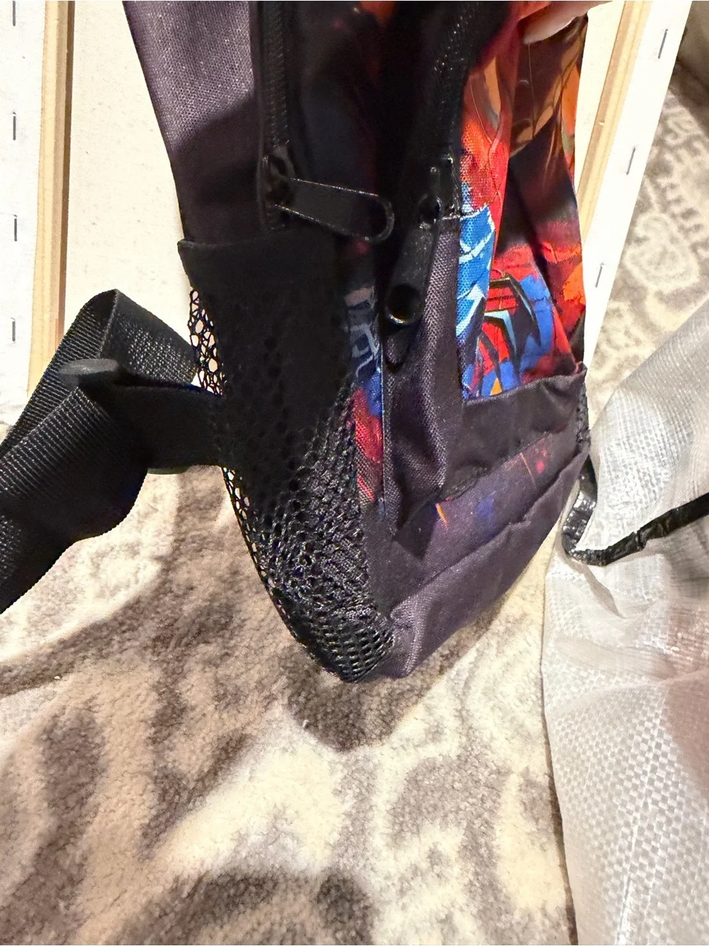 Source Unknown Black and Red Spiderman Kids Backpack with Blue Accents